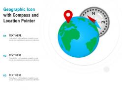 Geographic icon with compass and location pointer