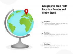 Geographic icon with location pointer and globe stand