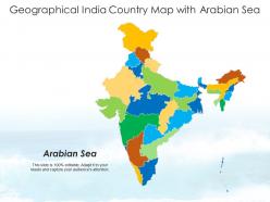 Geographical india country map with arabian sea