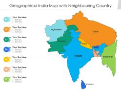 Geographical india map with neighbouring country