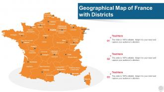 Geographical Map Of France With Districts
