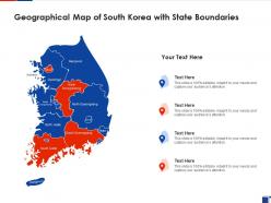 Geographical map of south korea with state boundaries
