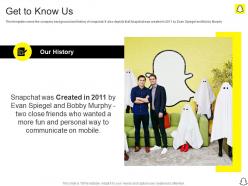 Get To Know Us Snapchat Investor Funding Elevator Pitch Deck