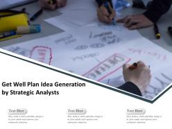 Get well plan idea generation by strategic analysts
