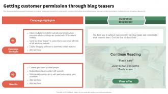 Getting Customer Permission Implementing Seth Execute Permission Marketing Campaigns MKT SS V