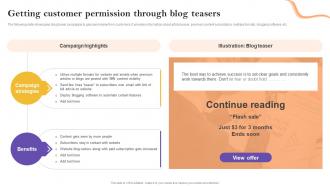 Getting Customer Permission Through Blog Teasers Definitive Guide To Marketing Strategy Mkt Ss