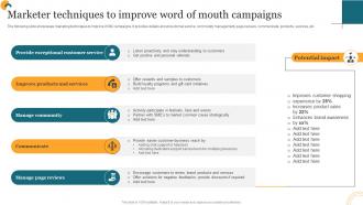 Getting Products Promoted Marketer Techniques To Improve Word Of Mouth Campaigns