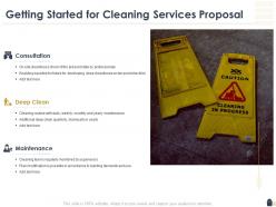 Getting started for cleaning services proposal ppt powerpoint layouts