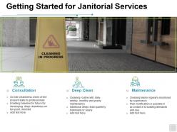 Getting started for janitorial services consultation ppt powerpoint presentation portfolio