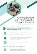 Getting Started With Photography Project Proposal One Pager Sample Example Document