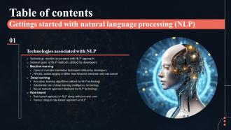 Gettings Started With Natural Language Processing NLP Table Of Contents AI SS V
