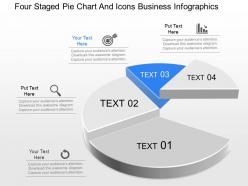 Gf four staged pie chart and icons business infographics powerpoint template