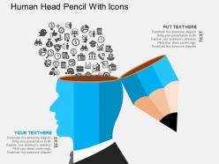 Gf human head pencil with icons flat powerpoint design