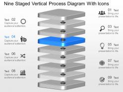 Gf nine staged vertical process diagram with icons powerpoint template