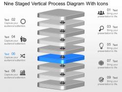 Gf nine staged vertical process diagram with icons powerpoint template