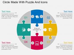 Gg circle made with puzzle and icons flat powerpoint design