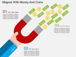 Gg magnet with money and coins flat powerpoint design