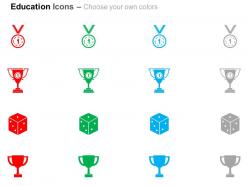 Gg medal trophy dice victory cup ppt icons graphics