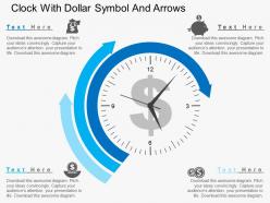 Gh clock with dollar symbol and arrows flat powerpoint design