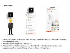 Gh manager with bulb idea generation flat powerpoint design