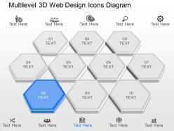Gh multilevel 3d web design icons diagram powerpoint template