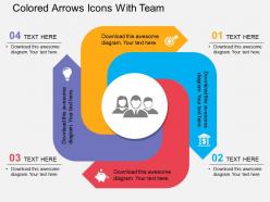 Gi colored arrows icons with team flat powerpoint design