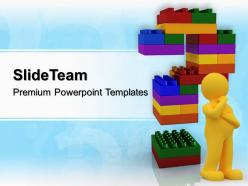 Giant building blocks templates lego question metaphor business ppt slides powerpoint