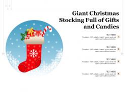 Giant christmas stocking full of gifts and candies