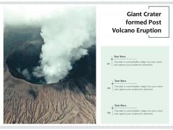 Giant Crater Formed Post Volcano Eruption