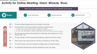 Giant Wizards Elves Activity For Online Meeting Training Ppt