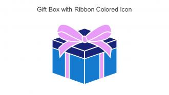 Gift Box With Ribbon Colored Icon In Powerpoint Pptx Png And Editable Eps Format