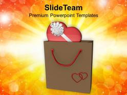 Gift in shopping bag valentines day powerpoint templates ppt themes and graphics 0213