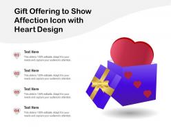 Gift offering to show affection icon with heart design