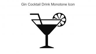 Gin Cocktail Drink Monotone Icon In Powerpoint Pptx Png And Editable Eps Format