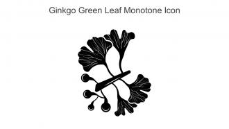 Ginkgo Green Leaf Monotone Icon In Powerpoint Pptx Png And Editable Eps Format