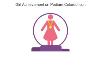 Girl Achievement On Podium Colored Icon In Powerpoint Pptx Png And Editable Eps Format