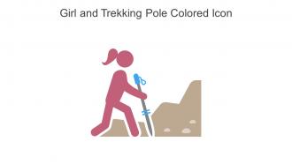 Girl And Trekking Pole Colored Icon In Powerpoint Pptx Png And Editable Eps Format