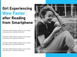 Girl experiencing wow factor after reading from smartphone