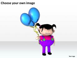 Girl holding balloons celebration events ppt graphic icon