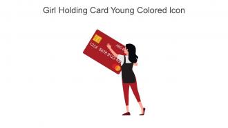 Girl Holding Card Young Colored Icon In Powerpoint Pptx Png And Editable Eps Format