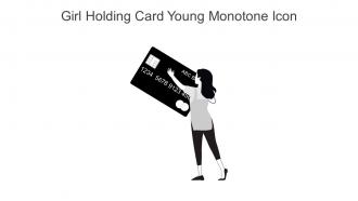 Girl Holding Card Young Monotone Icon In Powerpoint Pptx Png And Editable Eps Format