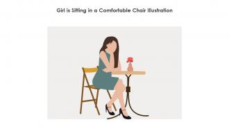 Girl Is Sitting In A Comfortable Chair Illustration