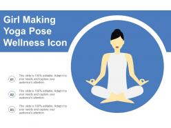 Girl making yoga pose wellness icon