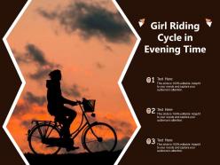 Girl Riding Cycle In Evening Time
