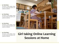 Girl taking online learning sessions at home