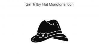 Girl Trilby Hat Monotone Icon In Powerpoint Pptx Png And Editable Eps Format