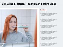 Girl Using Electrical Toothbrush Before Sleep