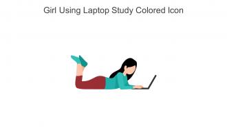 Girl Using Laptop Study Colored Icon In Powerpoint Pptx Png And Editable Eps Format