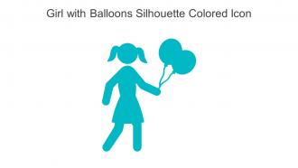 Girl With Balloons Silhouette Colored Icon In Powerpoint Pptx Png And Editable Eps Format