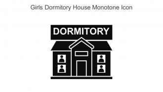Girls Dormitory House Monotone Icon In Powerpoint Pptx Png And Editable Eps Format